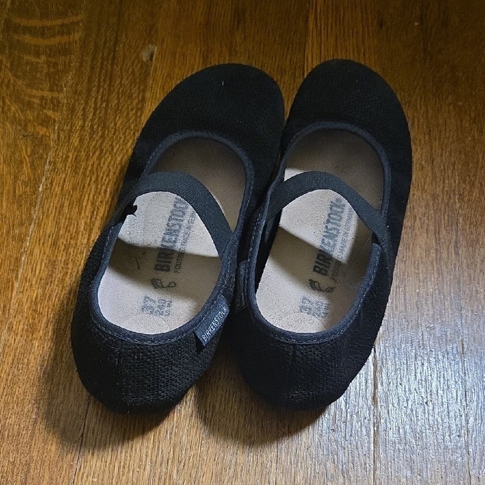 Black Tess Embossed Leather Mary Jane, Size 37